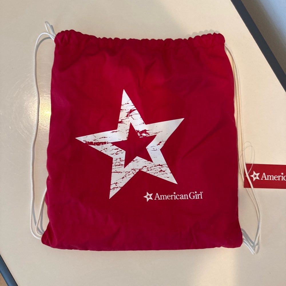 American Girl Red Drawstring Bag NWT